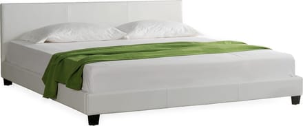 Houten bed Aron kunstleer 180x200 cm wit