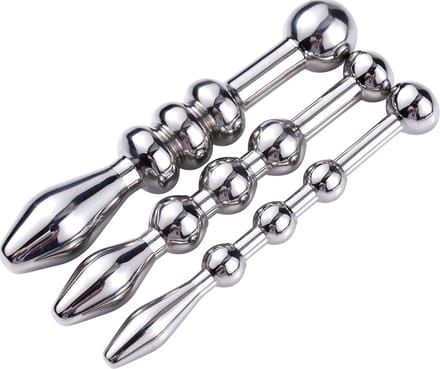 Fixxx - Penis Plug Set met Balletjes - 3 stuks - RVS - Zilver