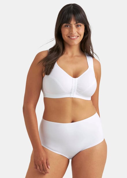 Beha zonder beugels en met voorsluiting - wit - Gr. 85 E van Goldner Fashion