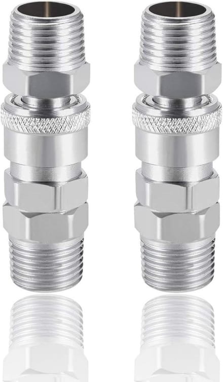 Hogedrukreiniger Snelkoppeling Set G1/2 - 2 Stuks Zilver