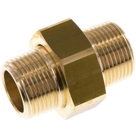 R 1'' Messing Borstnippel 3-delig met Conische afdichting 16 Bar - FL2S-M-B-100R-C