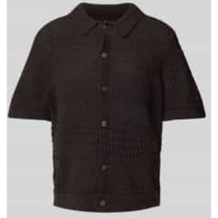 Regular fit gebreid shirt met knoopsluiting