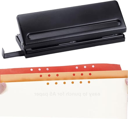 Verstelbare 6-gats perforator van metaal met 8 vellen capaciteit voor A3 A4 A5 A6 B3 B4 B5 B6 B7 ringband en planner accessoires
