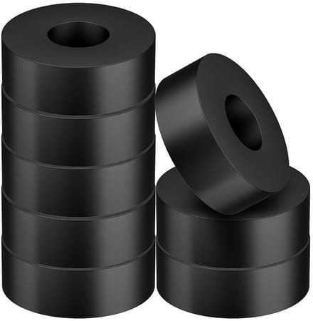 Rubber Washers - 0.6 m Binnen Diameter - 2 cm Buiten Diameter - 0.8 cm Dikte - 50 Stuks