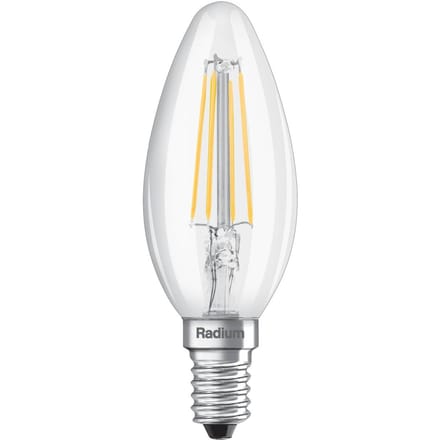 Radium kaarslamp Essence, gloeidraad, E14 4W, 827, 470lm
