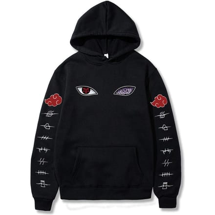 Naruto Cosplay sweat à capuche Harajuku sweats hommes sweat à capuche en coton M noir