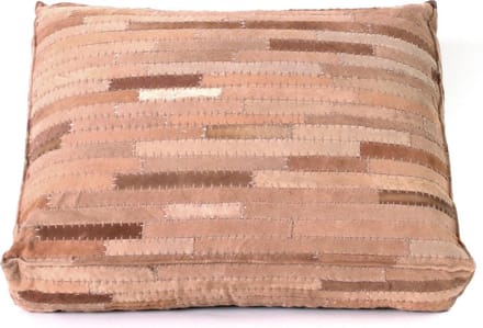 Kussen rechthoekig Suède Leer Bruin 60x45x12cm
