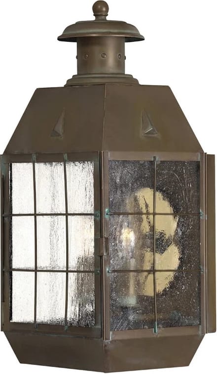 Hinkley LED Wand Buitenlamp Nantucket | 2X E14 Max 60W | IP44 | Dimbaar | Aged Brass