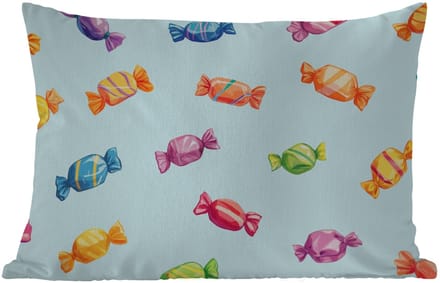 Buitenkussens - Tuin - Blauw - Patroon - Snoep - 50x30 cm