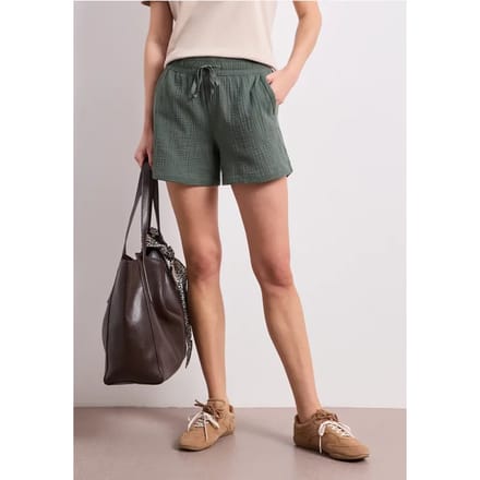 Mid Waist shorts van neteldoek