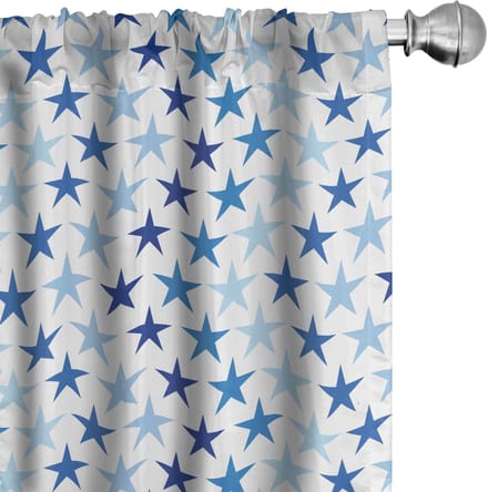 ABAKUHAUS Sterren Gordijnen – Gradiënt Blauw/Wit – 2x75x175 cm