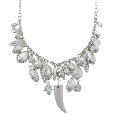 Behave – Zilverkleur dames ketting – Statement bedels – Boho chic accessoire