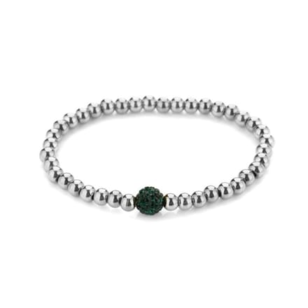 armband - dames mode - accessoires - sieraden - green zilver - elastiek - canon balls - shambala