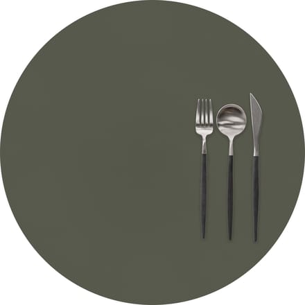 ZICZAC - Placemat TOGO - SET/6 - Rond - Dubbelzijdig - Kunstleer - Dia 38 cm, grijs