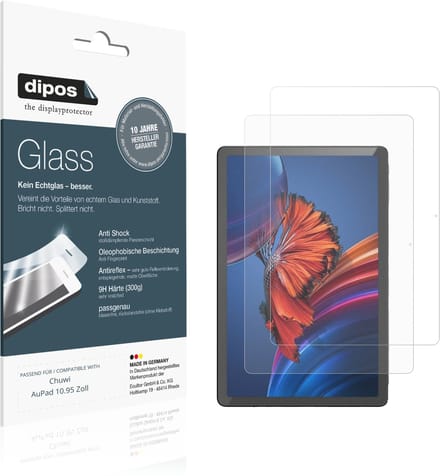 dipos – 2x Matte Pantserfolie geschikt voor Chuwi AuPad 10.95 Zoll | 9H Screenprotector