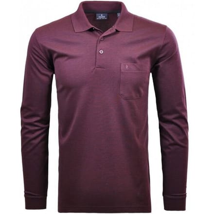 Ragman Softknit Polo Fineline Terra Red / male