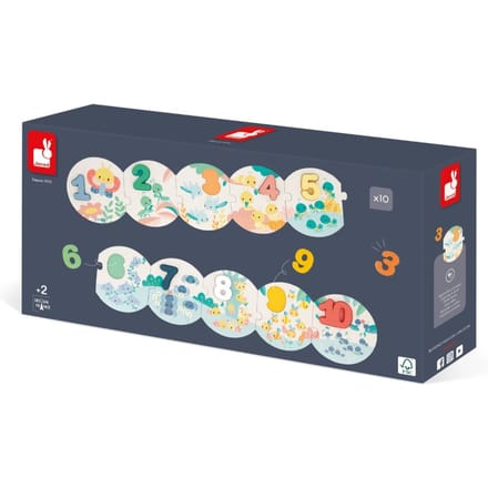 Janod - Pure - Mijn eerste puzzel met cijfers - Cijfer-Leerpuzzel