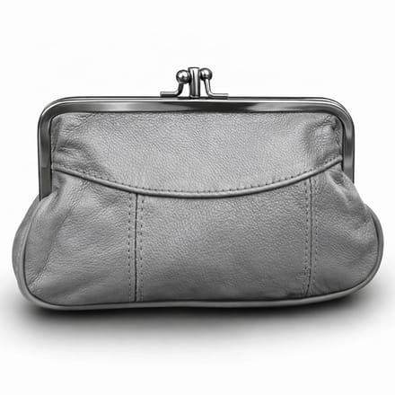 THL Design - Dames Knip Beurs - Portemonnee Dames - Echt Leer Grijs