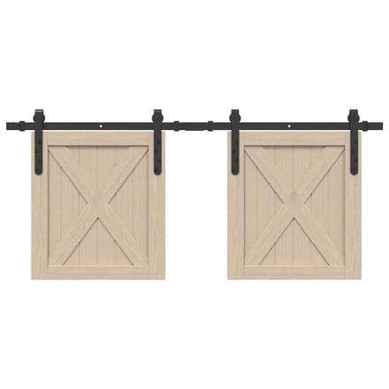 vidaXL - Ophangset - voor - schuifdeur - 122 - cm - koolstofstaal