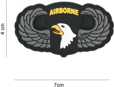 Embleem 3D PVC 101st Airborne zilveren wings
