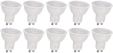 GU10 spot dimbaar 10 stuks warmwit | PAR16 bajonetsluiting | LED 7W~650Lm=50W halogeenverlichting | 3000K Triac - 230V