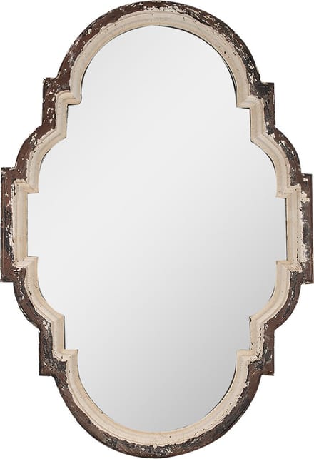 Clayre & Eef Spiegel 63x4x91 cm Bruin Beige Hout