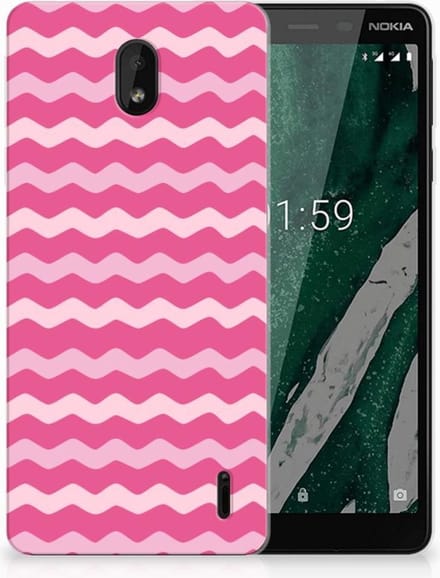 TPU Hoesje voor Nokia 1 Plus TPU bumper Waves Pink