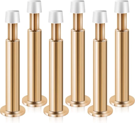Moderne deurstopper met rubberen bumper - Veerbelaste wandmontage - Zwart 4 stuks