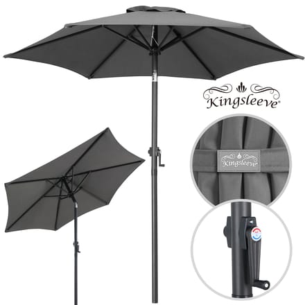 Kingsleeve Parasol 200 cm - Zwengel & Kantelmechanisme - Antraciet