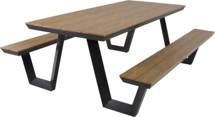 Les - Arezzo picknickset rechthoek polywood teaklook