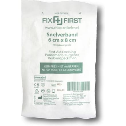 Snelverband FixFirst gerold 6x8cm 10 stuks