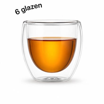 Proefer Dubbelwandige Glazen 80 ml - Set van 6 - Koffie- en Theeglazen