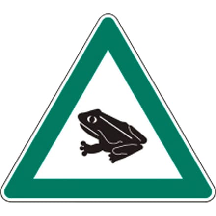 Gevaar bord overstekende padden