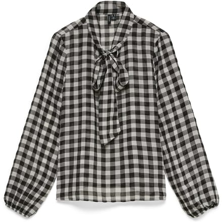 VERO MODA - VMSIA LS HIGH NECK TIE TOP WVN - Dames - Blouses