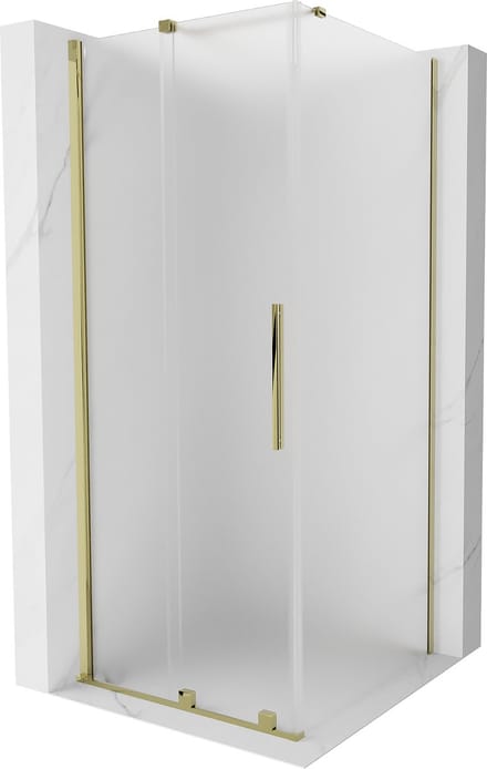 Mexen Velar schuifdouchecabine 100 x 100 , matglas, goud - 871-100-100-31-50