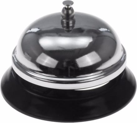 2x ronde receptiebel/ baliebel 9 cm