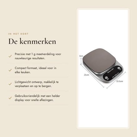 Dailygoods- Digitale Weegschaal - Precisie Weegschaal - Keukenweegschaal - LCD