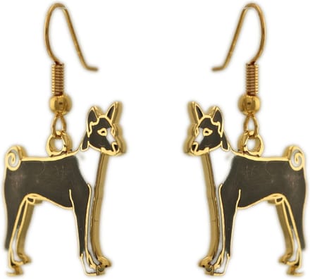 Behave - Oorhangers dames - hondenmotief - zwart en wit - 3,5 cm