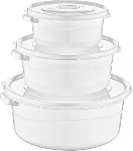 Hobby life | Set van 3 ronde, stevige magnetron dozen | 500 ml, 1000ml en 2000ml | BPA vrij