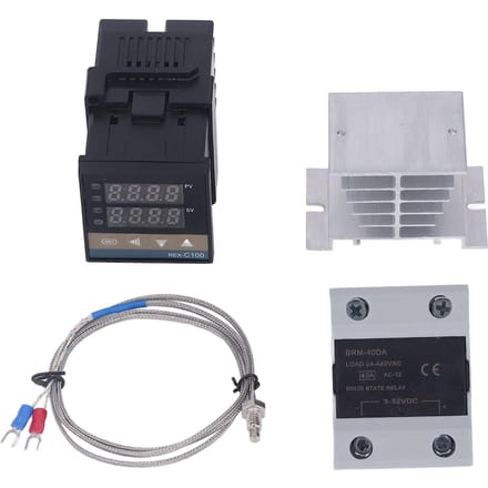 Digitale PID Thermostaat Snelle Nauwkeurige Kachel Temperatuurregelaar met SSR K Thermokoppel Wit gray