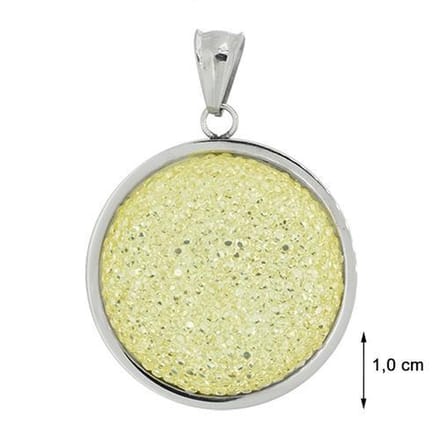 Blinx Jewels Stalen Hanger Rondje Steentjes