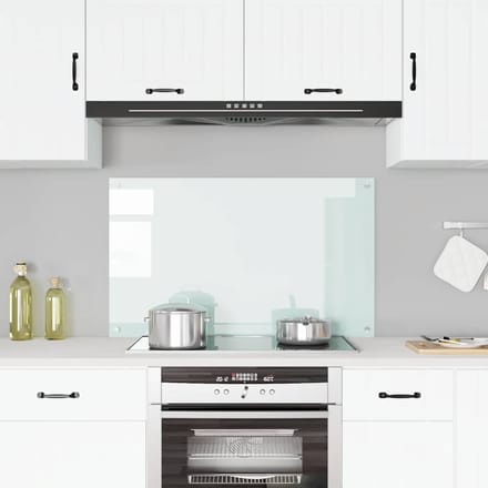 vidaXL - Spatscherm - keuken - 100x60 - cm - gehard - glas - melkwit
