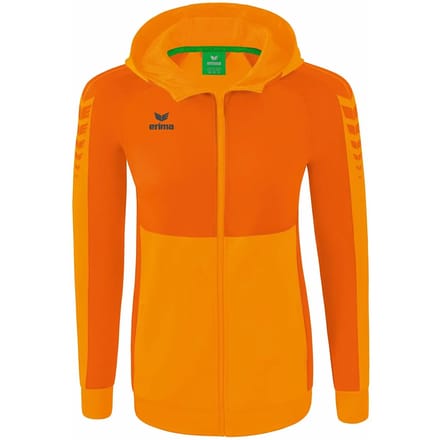 Erima Six Wings Trainingsjack Met Capuchon Dames - Oranje / New Orange | Maat: 44