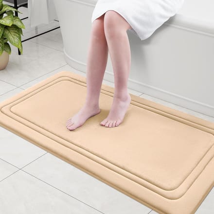 Homaxy - Antislip Badmat - Memory Foam Douchemat - Absorberende Badmat - Douchemat - 61x120 cm - Beige