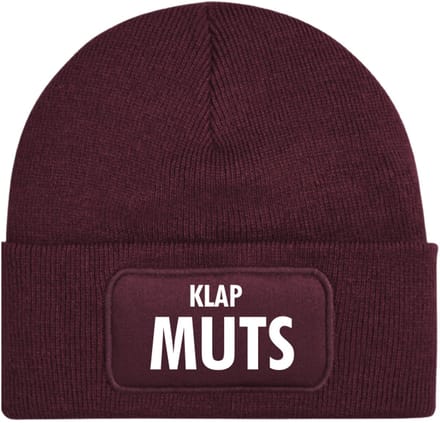 Wintermuts burgundy | wit - Klapmuts - soBAD. | Unisex | Skimuts | Muts | Kou | met grappige tekst | Winter | Beanie | Bordeaux rood