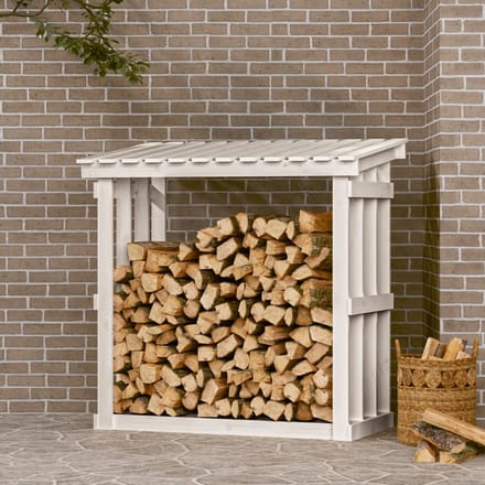 vidaXL - Haardhoutrek - 108x64,5x109 - cm - massief - grenenhout - wit