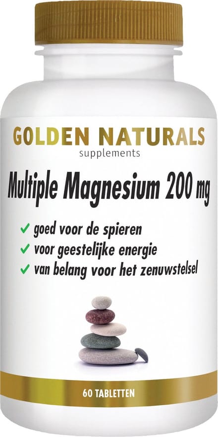 Golden Naturals Multiple Magnesium 200mg (60 veganistische tabletten)