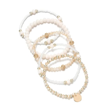 Jomide Armbandjes Set Bohemian - Summer - Naturel - 5 stuks