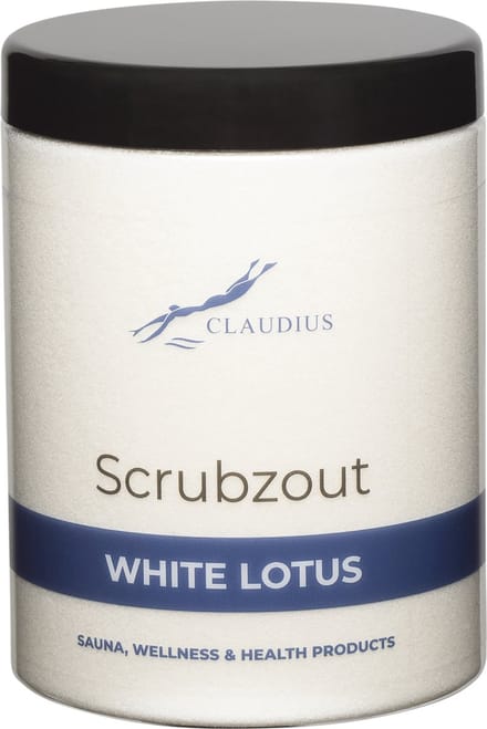 Scrubzout White Lotus in handige pot - 1250 gram - met zwarte deksel - Hydraterende Lichaamsscrub