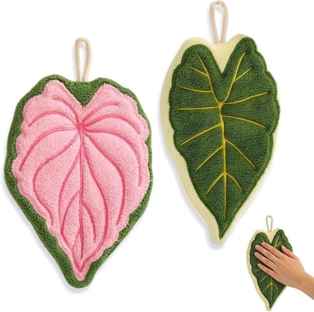 Solidchoice - Set van 2 Absorberende Keukenhanddoeken met Plant Design